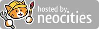 The Neocities cat logo next to the words hosted by neocities